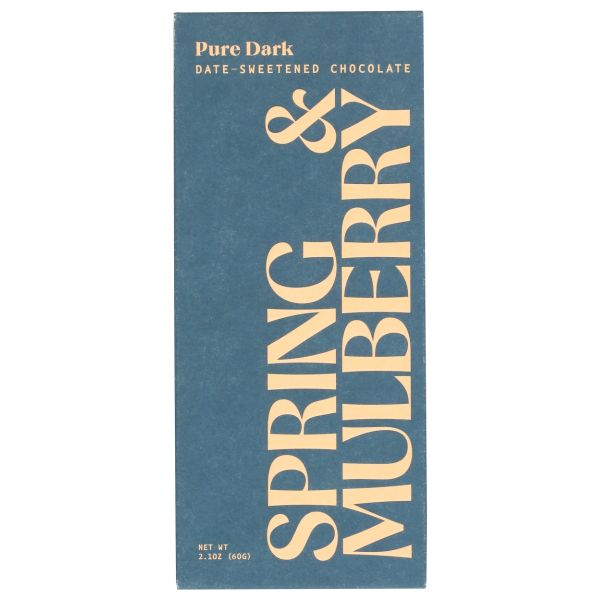 SPRING AND MULBERRY: Pure Dark Chocolate Bar, 2.1 oz