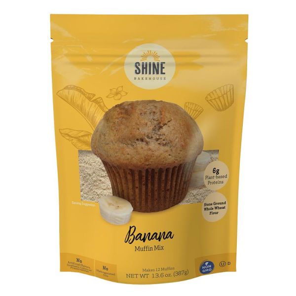 SHINE BAKEHOUSE: Muffin Mix Banana, 13.6 oz