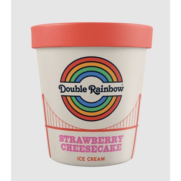 DOUBLE RAINBOW: Ice Cream Strwbry Chzcake, 16 oz