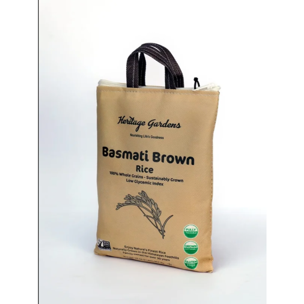 HERITAGE GARDENS: Rice Brown Basmati, 2 LB