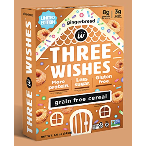 THREE WISHES: Cereal Grainfree Gngrbrd, 8.6 OZ