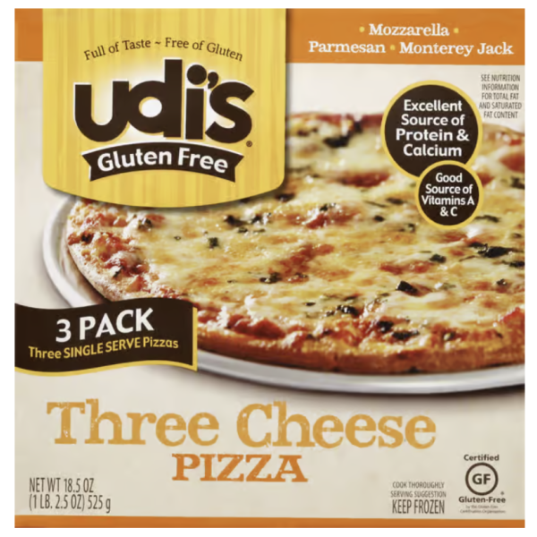 UDIS: Three Cheese Pizza 3 Pack, 18.50 oz