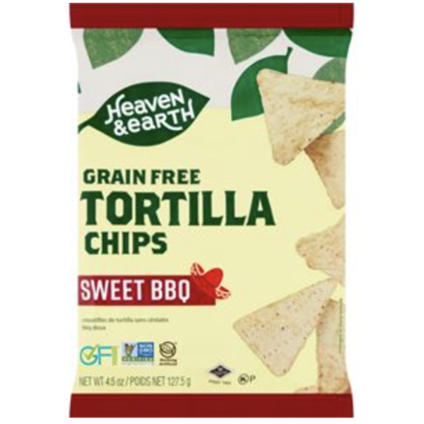 HEAVEN AND EARTH: Sweet BBQ Tortilla Chips, 4.5 oz