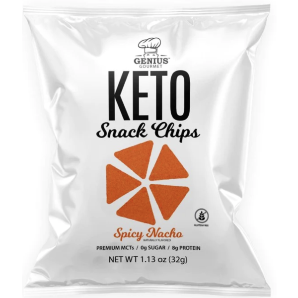 GENIUS GOURMET: Keto Chips Spicy Nacho, 1.13 oz