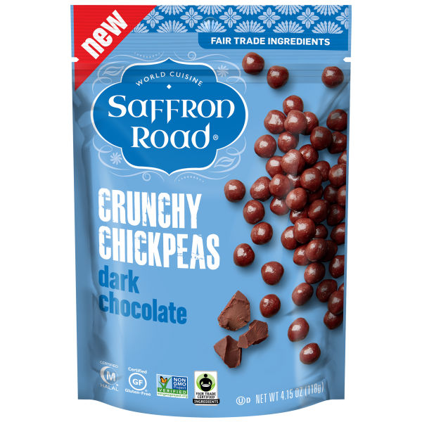 SAFFRON ROAD: Dark Chocolate Crunchy Chickpeas, 4.15 oz