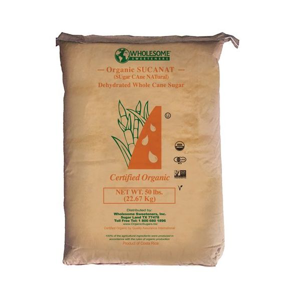 WHOLESOME: Suagr Sucanat Granulated Organic, 50 lb