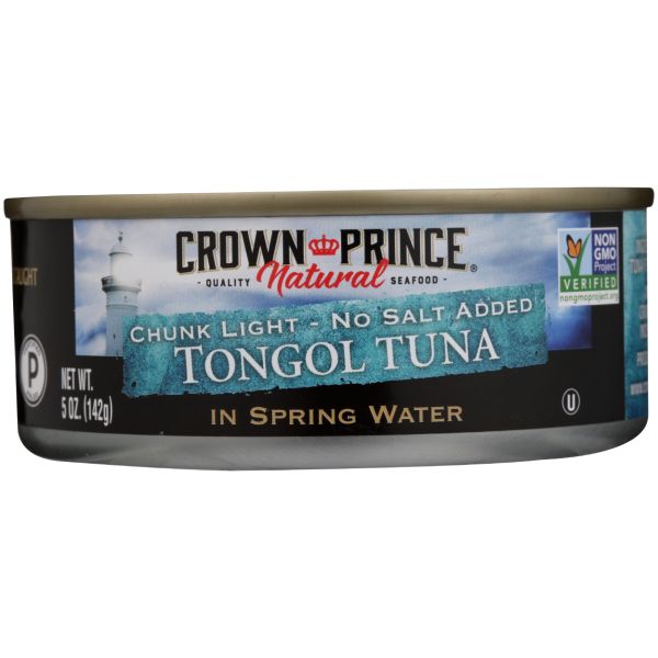 CROWN PRINCE: Chunk Light Tongol Tuna No Salt Added, 5 oz