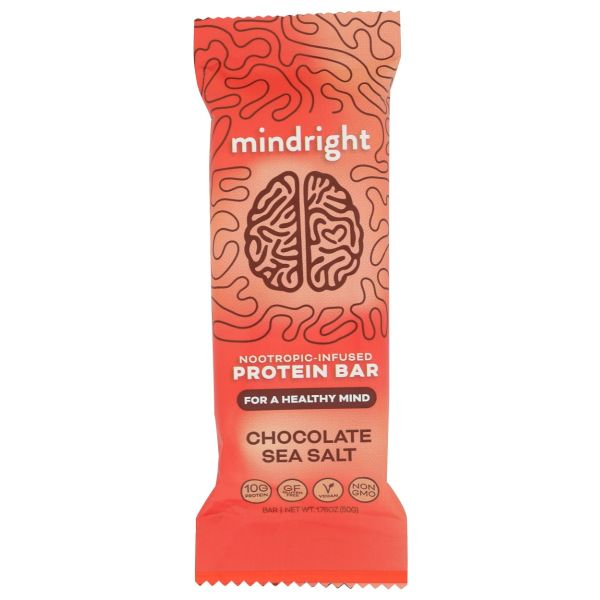 MINDRIGHT: Chocolate Sea Salt Protein Bar, 1.76 oz
