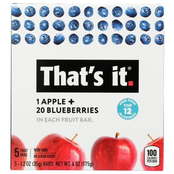 THATS IT: Apple and Blueberry Fruit Bars, 6 oz