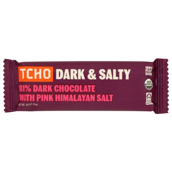 TCHO: Dark and Salty Chocolate Bar, 0.83 oz