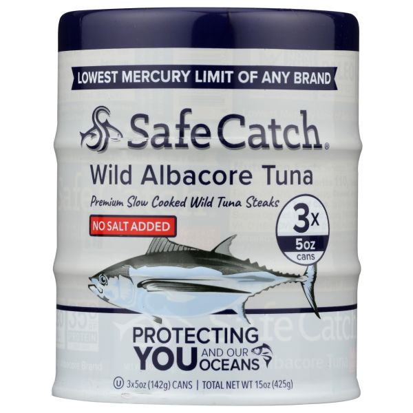 SAFECATCH: Wild Albacore Tuna No Salt Added, 15 oz