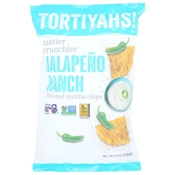 TORTIYAHS: Jalapeno Ranch Tortilla Chips, 8 oz