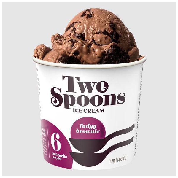 TWO SPOONS CREAMERY: Fudgy Brownie Ice Cream, 14 oz