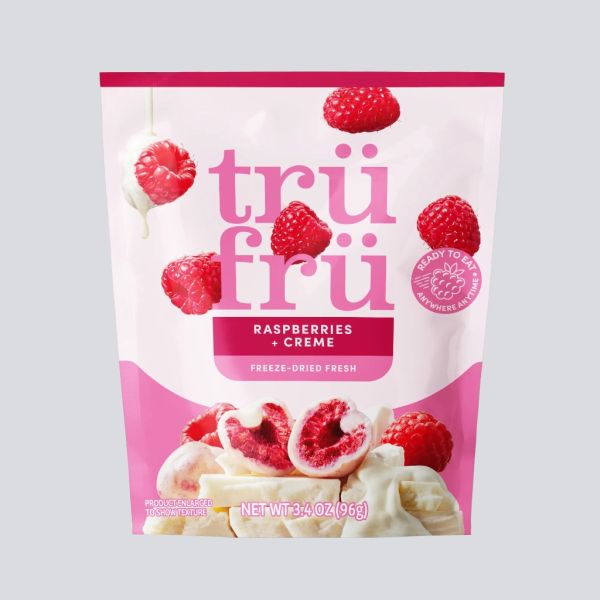 TRU FRU: Raspberries Freeze Dried Fresh with Crème, 3.4 oz