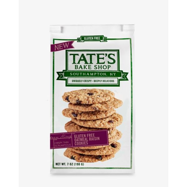 TATES: Gluten Free Oatmeal Raisin Cookies, 7 oz