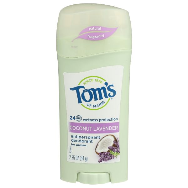 TOMS OF MAINE: Coconut Lavender Antiperspirant Women Deodorant, 2.25 oz