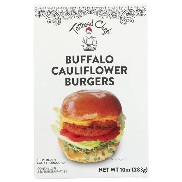 TATTOOED CHEF: Buffalo Cauliflower Burgers, 10 oz