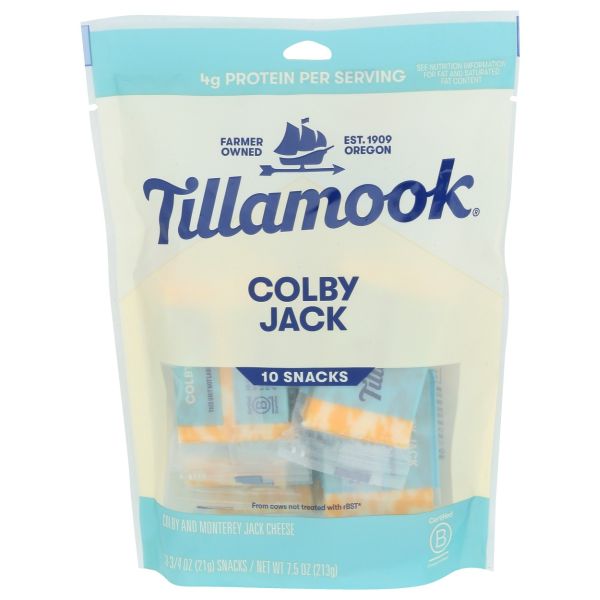TILLAMOOK: Colby Jack 10 Snack Portions Cheese, 7.5 oz