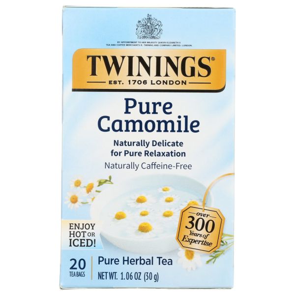 TWININGS OF LONDON: Pure Camomile Herbal Tea 20 Count, 1.06 oz