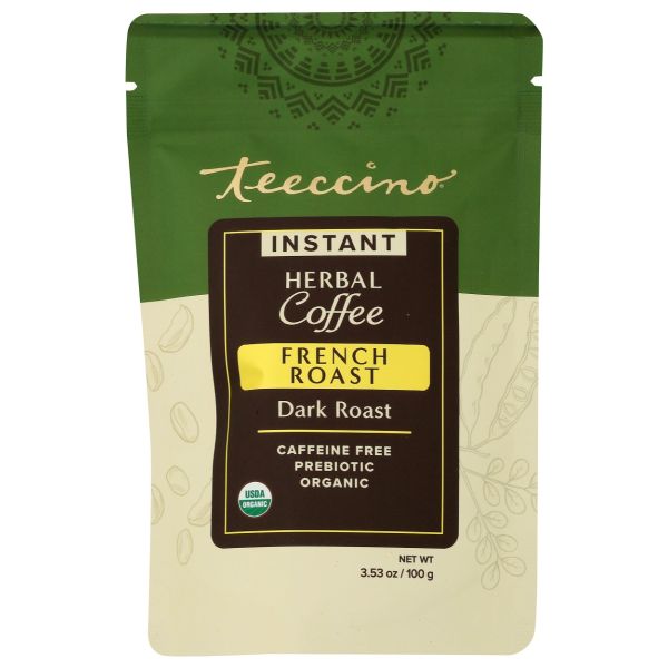 TEECCINO: French Roast Instant Herbal Coffee, 3.53 oz