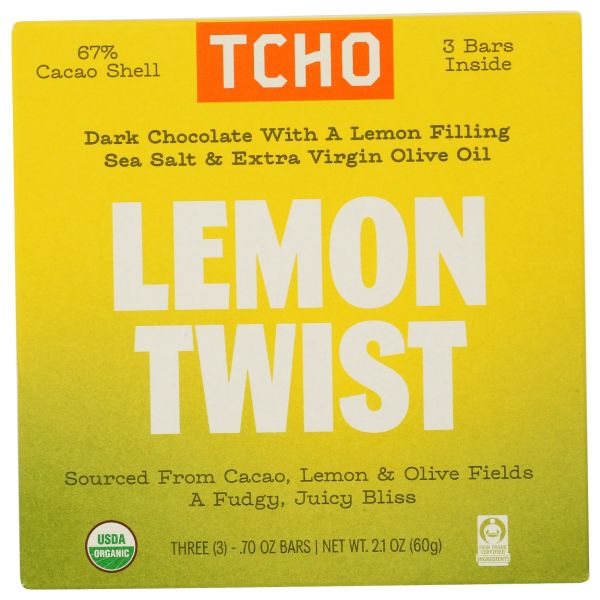 TCHO: Lemon Twist Chocolate Bar, 2.1 oz