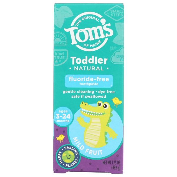 TOMS OF MAINE: Toddler Fluoride Free Natural Training Toothpaste Mild Fruit, 1.75 oz