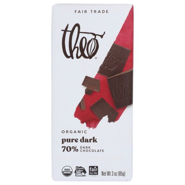 THEO CHOCOLATE: 70 Percent Dark Chocolate Bar, 3 oz