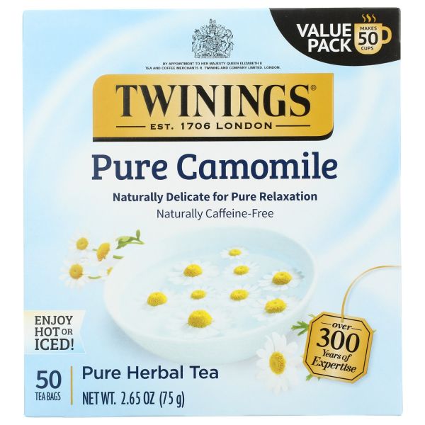 TWINING TEA: Pure Camomile Herbal Tea, 50 bg