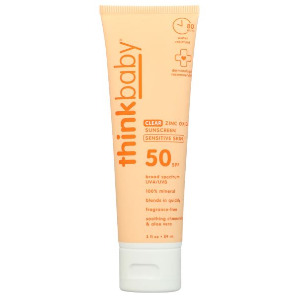 THINK: Thinkbaby SPF 50 Plus Baby Clear Zinc Sunscreen, 3 fo