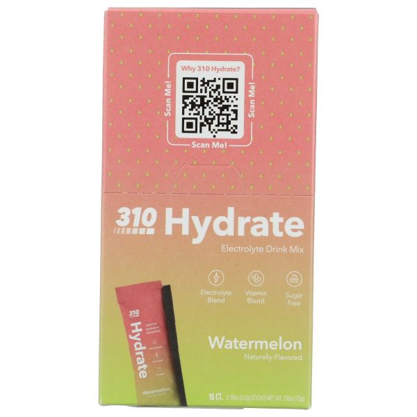 310 NUTRITION: Watermelon Hydrate 15 Count, 2.6 oz