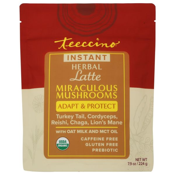 TEECCINO: Miraculous Mushrooms Instant Herbal Latte, 7.9 oz