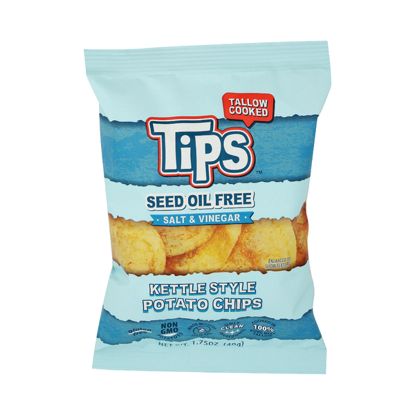 TIPS: Salt and Vinegar Potato Chips Seed Oil Free, 1.75 oz