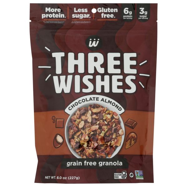THREE WISHES: Chocolate Almond Granola, 8 oz