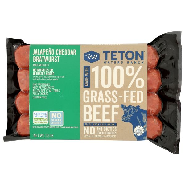 TETON WATERS: Jalapeño Cheddar Bratwurst, 10 oz