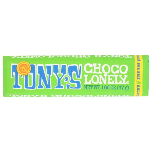 TONYS CHOCOLONEY: Dark Chocolate Almond Sea Salt Bar 51 Percent, 1.66 oz