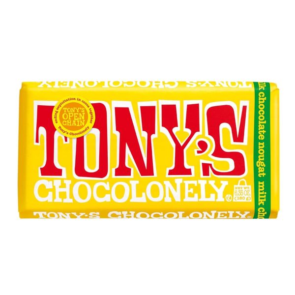 TONYS CHOCOLONELY: Milk Honey Almond Nougat 32 Percent Chocolate Bar, 6.35 oz