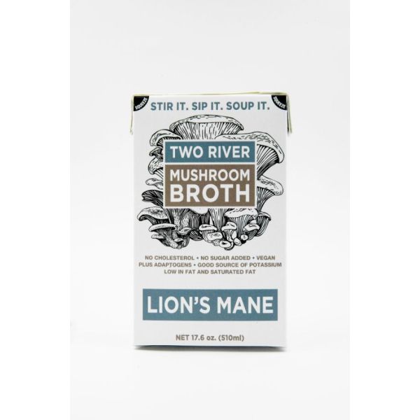 TWO RIVER: Lions Mane Mushroom Broth, 17.6 oz