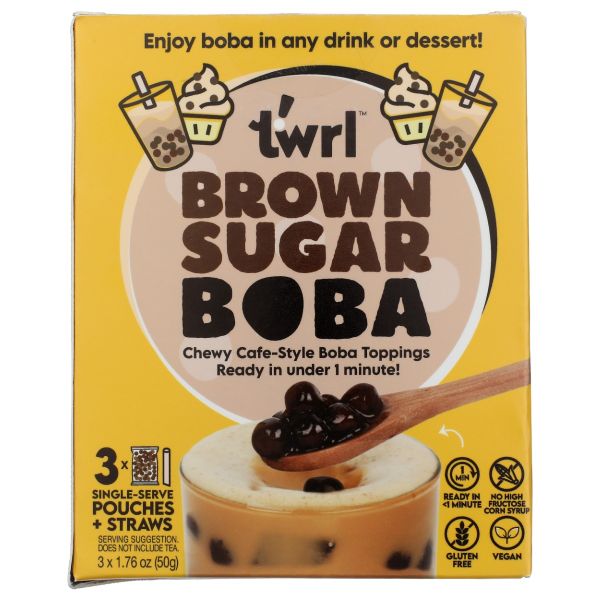 TWRL MILK TEA: Brown Sugar Boba 3 Count, 5.5 oz