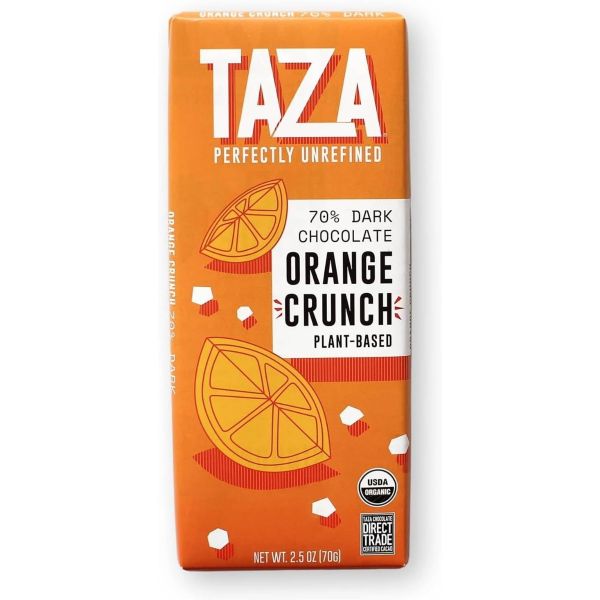 TAZA CHOCOLATE: Dark Chocolate Orange Crunch, 2.5 oz