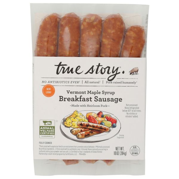 TRUE STORY: Vermont Maple Syrup Breakfast Sausage, 10 oz