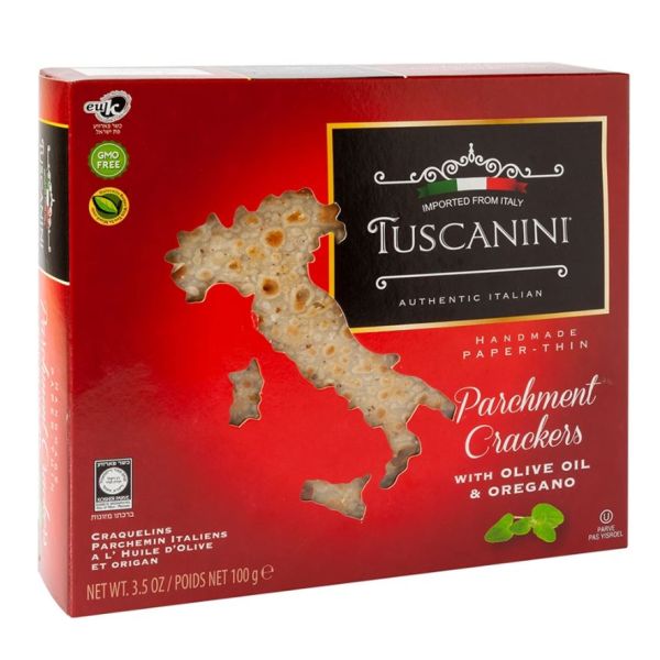 TUSCANINI: Parchment Crackers with Olive Oil and Oregano, 3.5 oz