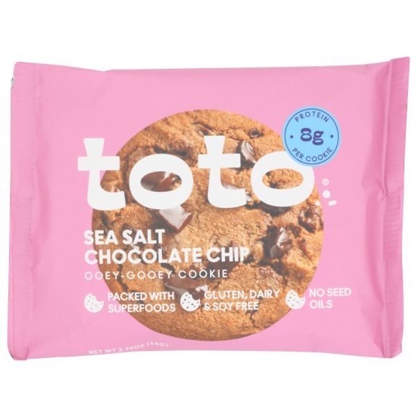 TOTO FOODS: Sea Salt Chocolate Chip Cookies, 2.25 oz