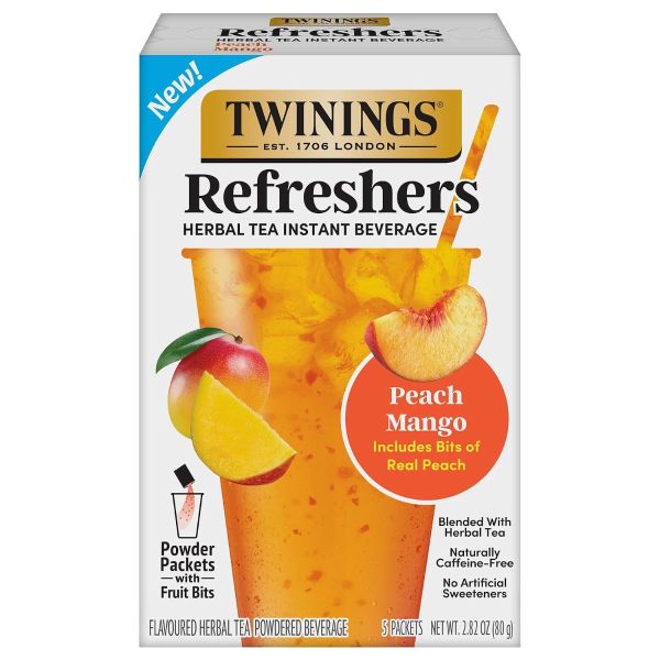 TWINING TEA: Peach Mango Refreshers Tea, 5 pc