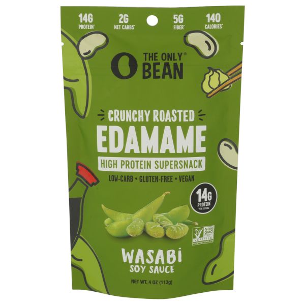 THE ONLY BEAN: Crunchy Roasted Edamame Wasabi Soy Sauce, 4 oz