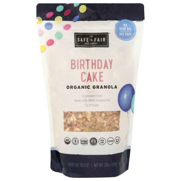 THE SAFE AND FAIR FOOD COMPANY: Organic Birthday Cake Granola, 10 oz