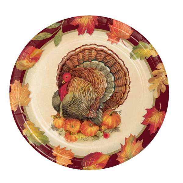 CREATIVE CONVERTING: Turkey Traditional Paper Plate, 8 ea