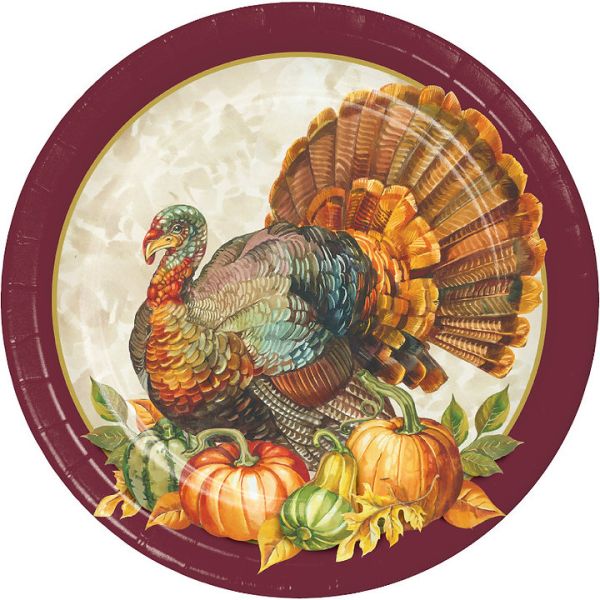 CREATIVE CONVERTING: Turkey Traditional Luncheon Plate, 8 ea