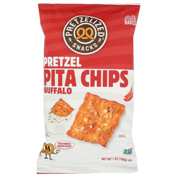 PRETZELIZED SNACKS: Buffalo Pretzel Pita Chips, 7 oz