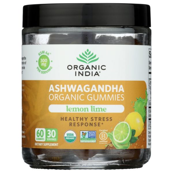 ORGANIC INDIA: Organic Ashwagandha Gummies, 60 pc