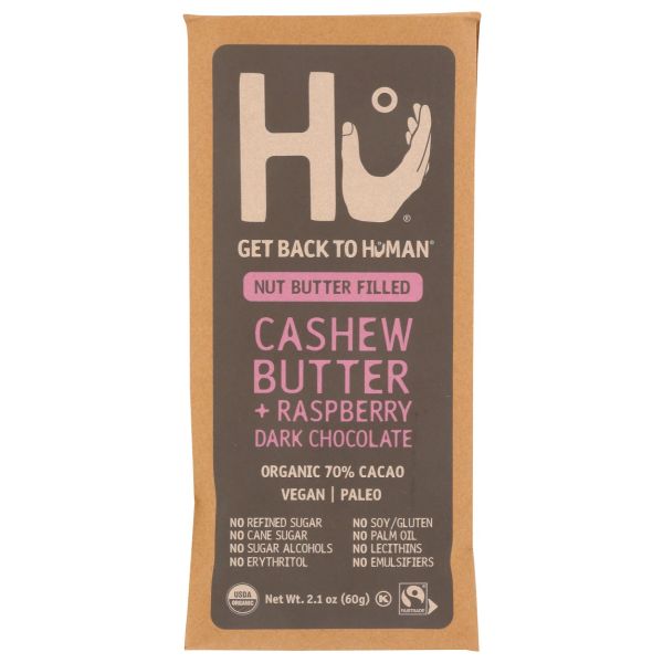 HU: Cashew Butter Raspberry Dark Chocolate Bar, 2.1 oz